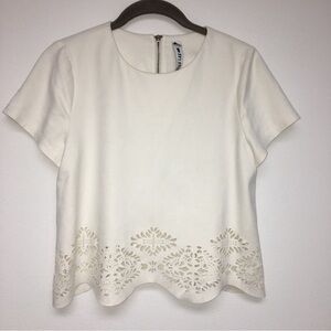 Design Lab Lord & Taylor White Cream Suede Crop Top  Women’s XS NWOT​​
